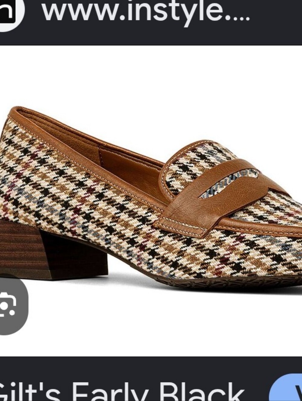 Donald J Pliner Women’s Brown Houndstooth Loafer Heel